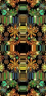 Colorful kaleidoscope mandala pattern wallpaper.