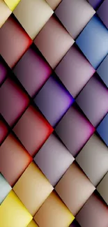 Colorful geometric pattern wallpaper for mobile phones.