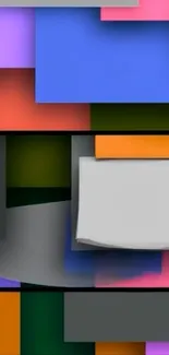 Colorful geometric mobile phone wallpaper with abstract design.