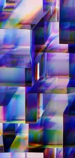 Colorful geometric prism abstract wallpaper.
