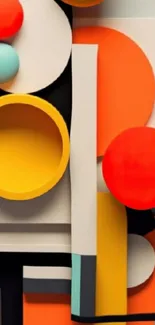 Abstract geometric wallpaper with vibrant colors.