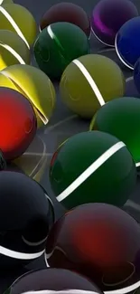 Colorful spheres with geometric design