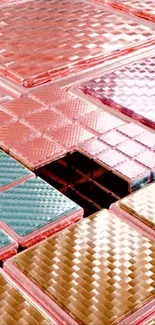 Colorful geometric tile pattern with vibrant hues.