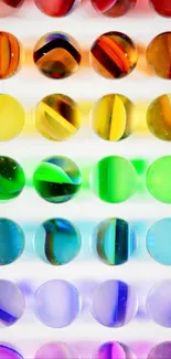 Colorful glass balls in vibrant pattern for mobile wallpaper.