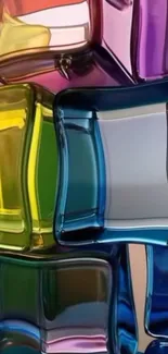 Colorful glass blocks mobile wallpaper design.