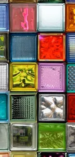 Colorful glass panels forming a geometric pattern.