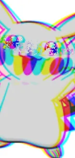 Colorful glitch art bunny with neon shades.