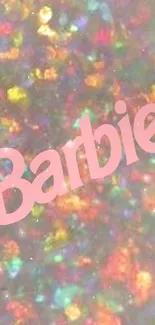 Glitter aesthetic wallpaper with Barbie design.