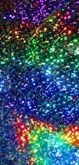 Colorful glitter wallpaper with rainbow sparkles