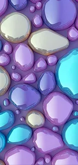 Colorful and glossy pebbles design wallpaper.