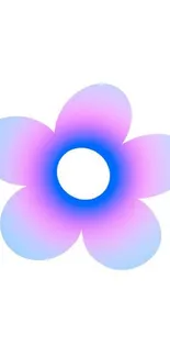 Gradient flower in blue and pink hues, creating a vibrant mobile wallpaper.