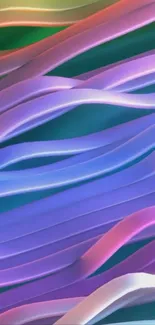 Vibrant gradient waves abstract wallpaper.