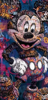 Graffiti-style Mickey Mouse art with vibrant colors.