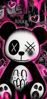 Graffiti panda art with vibrant colors.
