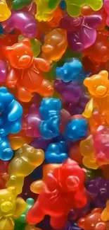 Colorful gummy bear candies wallpaper.