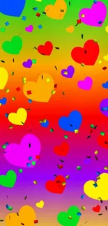 Bright and colorful heart wallpaper with a vibrant gradient.