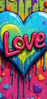 Colorful heart wallpaper with love theme