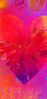 Colorful abstract heart wallpaper design.