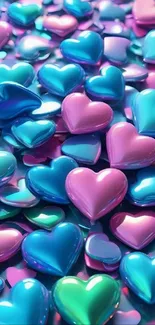 Colorful heart wallpaper with vibrant designs.