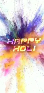 Colorful Holi explosion wallpaper with vibrant powders.