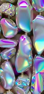 Iridescent gemstone design for phone wallpaper