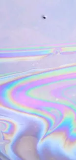 Iridescent pastel mobile wallpaper with fluid, colorful lines and serene design.