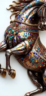 Jeweled horse artwork with vibrant colors and detailed design.
