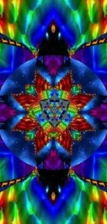 Colorful abstract kaleidoscope art wallpaper with vibrant patterns.