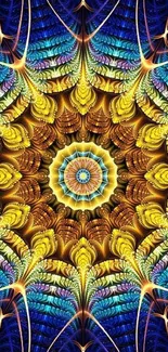 Colorful kaleidoscope art design on mobile wallpaper.