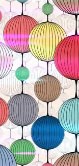 Vibrant mobile wallpaper featuring colorful lantern patterns.