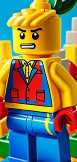 Colorful LEGO figure with bright bricks.