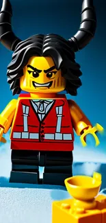 Vibrant Lego minifigure wallpaper with bold colors and playful design.