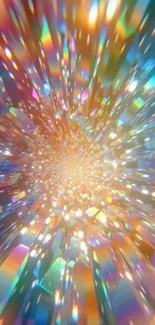 Vibrant abstract wallpaper with colorful light burst.