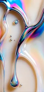 A vibrant abstract wallpaper with liquid and colorful fluid shapes.