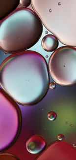 Vibrant liquid bubbles in colorful pattern wallpaper.
