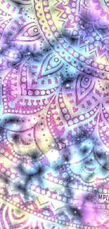 Vibrant pastel mandala design wallpaper for mobile phones.