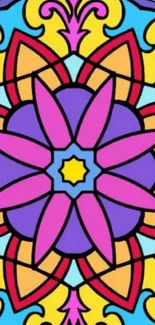 Colorful mandala design mobile wallpaper.