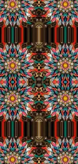 Intricate colorful mandala wallpaper for mobile.