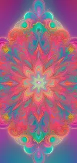 Vibrant colorful mandala design wallpaper with abstract patterns.