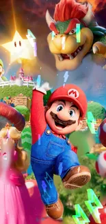 Vibrant Super Mario character wallpaper with bright colors and adventure theme.