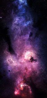 Colorful nebula galaxy wallpaper with stars and vibrant hues for mobile devices.