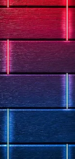 Neon-themed abstract brick wallpaper in red and blue hues for mobile phones.