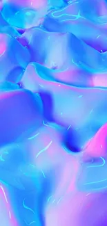 Vibrant neon gel wallpaper with blue and purple hues. Abstract design for mobile.