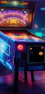 Vibrant neon pinball machine wallpaper