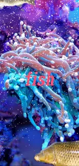 Vivid underwater coral and fish mobile wallpaper.