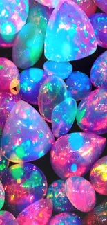 Vibrant colorful opal stones wallpaper.