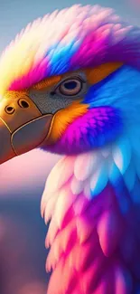 Colorful digital artwork of a parrot with vibrant hues.