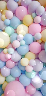 Mobile wallpaper featuring vibrant pastel balloons with a playful design.