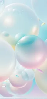 Colorful pastel bubble wallpaper for mobile screen with soft gradient hues.