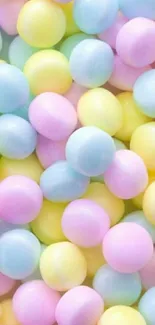 Colorful pastel candy spheres mobile wallpaper.